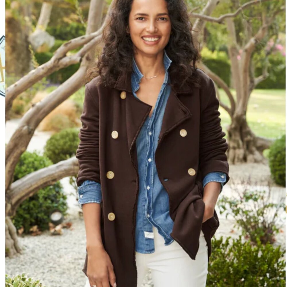 Frank & Eileen Belfast Sweatshirt Peacoat Triple Fleece Irish Chocolate Small